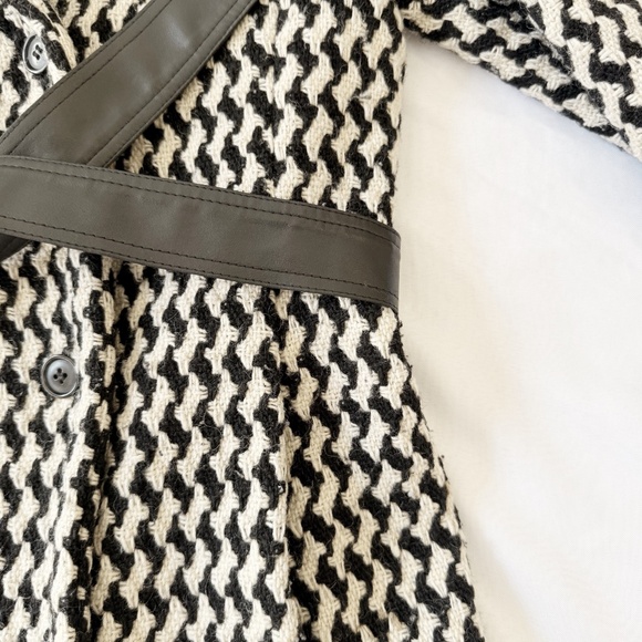 express houndstooth double breasted belted wool coat - Picture 7 of 8